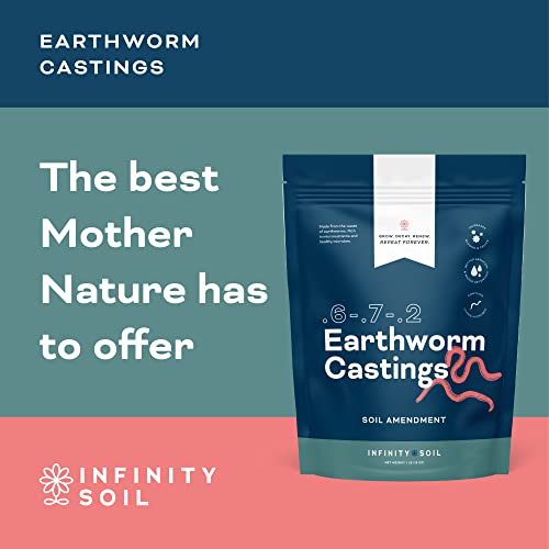 Infinity Soil - Earthworm Castings - Sustainable & Natural Soil Amendment - 0.6-0.7-0.2 NPK - Enhance Soil with Living Microbes and Micronutrients - 1 LB