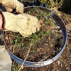 Practicool Garden Potting Mix Sieve - Stainless Steel Riddle - Soil sifting pan - with 4 Interchangeable Filter mesh Sizes - 3,6,9,12 mm and Bonus Spade