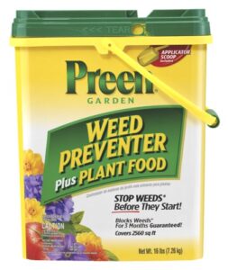 preen 2164162 plus plant food garden weed preventer, 16 lb. covers 2,560 sq. ft
