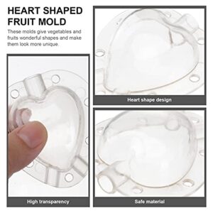 Yardwe 5pcs Garden Fruit Mould Heart Shape Fruit Growing Mould Vegetable Shaping Molds Reusable Fruit Forming Mould Tool for Strawberry Tomatoes Calabash White 4cm