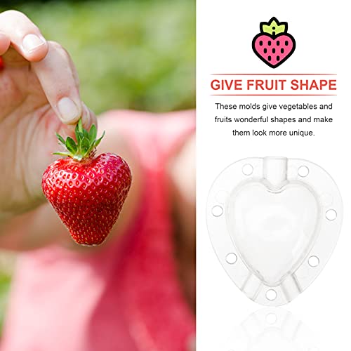 Yardwe 5pcs Garden Fruit Mould Heart Shape Fruit Growing Mould Vegetable Shaping Molds Reusable Fruit Forming Mould Tool for Strawberry Tomatoes Calabash White 4cm