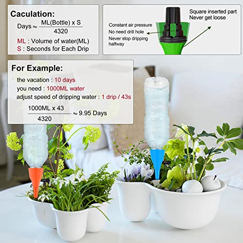 OZMI Plant Self Watering Spikes Devices, 12 Pack Automatic Irrigation Equipment Plant Waterer with Slow Release Control Valve, Adjustable Water Volume Drip System for Home and Vacation Plant Watering