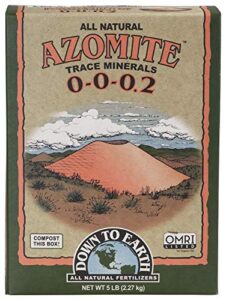 down to earth organic white azomite powder for improving plant growth 0-0-0.2, 5 lb