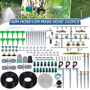 gotgelif micro drip irrigation kit,40+2m/138ft garden irrigation system with adjustable nozzle sprinkler sprayer&dripper automatic patio plant watering kit misting cooling system for greenhouse, lawn