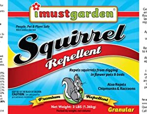 I Must Garden Squirrel Repellent - 3lb Granular - Stops Digging in Flower Pots and Beds