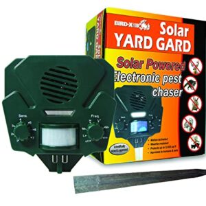 Bird-X Solar Yard Gard Electronic Animal Repeller keeps unwanted pests out of your yard with ultrasonic sound-waves