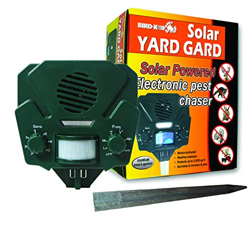 Bird-X Solar Yard Gard Electronic Animal Repeller keeps unwanted pests out of your yard with ultrasonic sound-waves