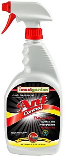 I Must Garden Ant Control - Kills & Repels - Pet & People Safe - Fast-Acting Natural Ant Repellent Spray for Indoor & Outdoor Use - 32oz Spray