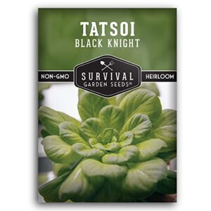 Survival Garden Seeds - Black Knight Tatsoi Seed for Planting - Packet with Instructions to Plant and Grow Delicious Asian Mustard Greens in Your Home Vegetable Garden - Non-GMO Heirloom Variety…