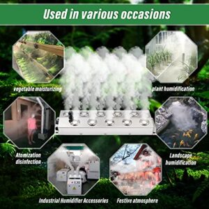 NAOEDEAH Ultrasonic Mist Maker Fogger Mushroom Fogger with Float 6 Head/8 Head/ 10 Head Mister Foggers Reptile Water Mister Pond Fogger Humidifier Supplies for Garden Greenhouse (10 Heads)