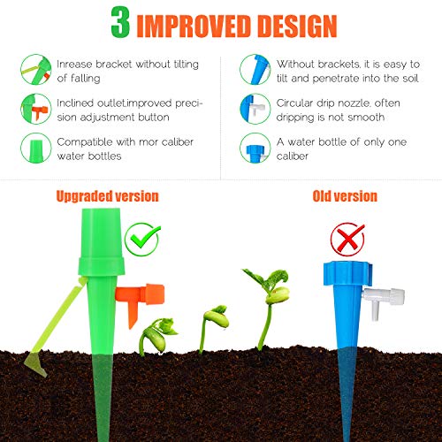 Hengwei Plant Waterer Spikes(18CS), Self Self Plant Watering Device, with Slow Release Control Valve Switch, Automatic Vacation Drip Watering Bulbs Globes Stakes System for Indoor & Outdoor Plants