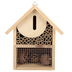 happyyami mason bee house bee hive attracts peaceful bee pollinators to garden productivity for bees butterflies and ladybugs