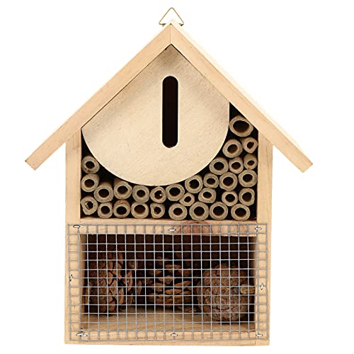 Happyyami Mason Bee House Bee Hive Attracts Peaceful Bee Pollinators to Garden Productivity for Bees Butterflies and Ladybugs