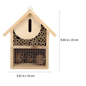 Happyyami Mason Bee House Bee Hive Attracts Peaceful Bee Pollinators to Garden Productivity for Bees Butterflies and Ladybugs