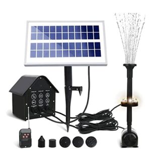 lukeo fountain pump solar fountain pump 5 led lights 3.6w solar fountain water pump flow 200l/h with 5 fountain style for pool