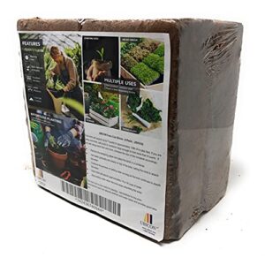 ubicon easy use coco coir organic top soil; each brick gets 7 quarts, excellent aeration, reduces weed growth, and retains water (4)