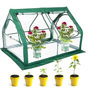 portable greenhouse for garden bed ,easy set-up gardening flower house & plant sunshine room with pvc cover for protecting plant from cold frost & birds & insects