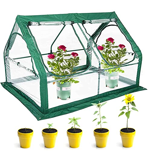 Portable Greenhouse for Garden Bed ,Easy Set-Up Gardening Flower House & Plant Sunshine Room with PVC Cover for Protecting Plant from Cold Frost & Birds & Insects