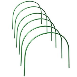 okngr 6 pcs greenhouse hoops, 4ft grow tunnel hoops, flexible long steel with plastic coated grow tunnel garden hoop for garden fabric, plant support garden stakes