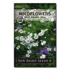 sow right seeds – wildflowers seeds to plant in partial shade – full instructions for planting and growing a beautiful wild flower garden; non-gmo heirloom seeds; wonderful gardening gift (1)
