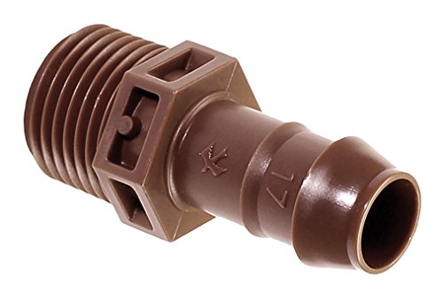 Rain Bird BA-050MPS Drip Irrigation PVC Adapter, Universal Fit for 5/8", 1/2", .700" Drip Tubing, 1/2" (MPT) Male Pipe Thread x 1/2" Barb