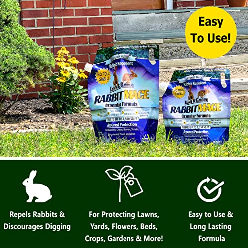 Nature's MACE Rabbit Repellent 30lb Granular/Treats 19,000 Sq. Ft. / Rabbit Repellent and Deterrent/Keep Rabbits Out of Your Lawn and Garden/Safe to use Around Children & Plants