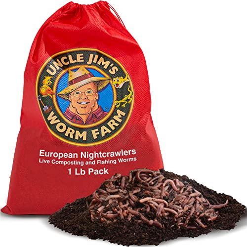 Uncle Jim's Worm Farm European Nightcrawlers Composting and Fishing Worms 1 Lb Pack