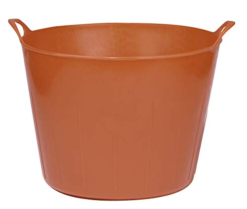 Poly/Rubber FlexTub Bucket (Red) - Little Giant - Ultra Durable & Versatile Plastic Synthetic Farm Tub (11 Gallons) (Item No. FT11RED)