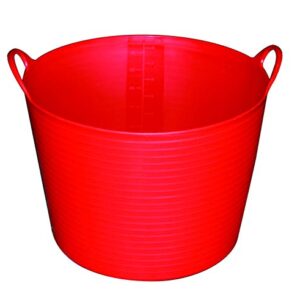 Poly/Rubber FlexTub Bucket (Red) - Little Giant - Ultra Durable & Versatile Plastic Synthetic Farm Tub (11 Gallons) (Item No. FT11RED)