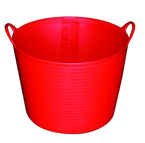 Poly/Rubber FlexTub Bucket (Red) - Little Giant - Ultra Durable & Versatile Plastic Synthetic Farm Tub (11 Gallons) (Item No. FT11RED)