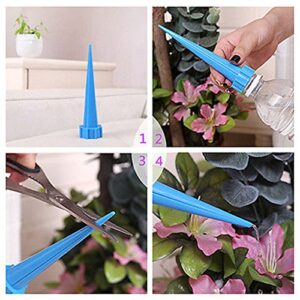 JTW- Lot of 12 Pcs Get Straight to The Root - Automatic Garden Cone Watering Spike Plant Flower Waterers Bottle Irrigation Plastic (L13 cm,dai 3cm) Green Blue Color