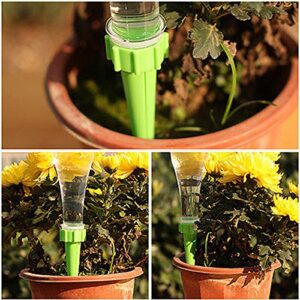 JTW- Lot of 12 Pcs Get Straight to The Root - Automatic Garden Cone Watering Spike Plant Flower Waterers Bottle Irrigation Plastic (L13 cm,dai 3cm) Green Blue Color