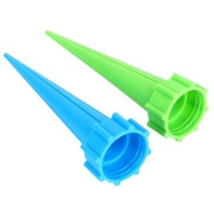 JTW- Lot of 12 Pcs Get Straight to The Root - Automatic Garden Cone Watering Spike Plant Flower Waterers Bottle Irrigation Plastic (L13 cm,dai 3cm) Green Blue Color
