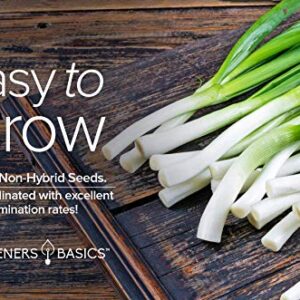 Green Onion Seeds for Planting - Tokyo Long White Bunching is A Great Heirloom, Non-GMO Vegetable Variety- 200 Seeds Great for Outdoor Spring, Winter and Fall Gardening by Gardeners Basics