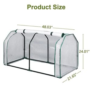 LYNSLIM 2pcs Mini Greenhouse, 48" x24x 21.6",PE Cover,Large Zipper Doors,Indoor Outdoor Garden Green House Flowerpot Cover