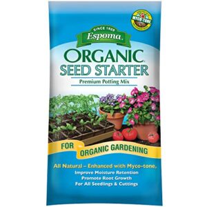 espoma organic seed starter premium potting soil mix – all natural & organic seed starting mix with mycorrhizae. for organic gardening, 16 qt, pack of 1