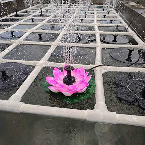 n/a Solar Lotus Fountain Lotus Flower Fountain Fountain Water Pump Courtyard Landscape Colors Garden Fountain Pond Solar (Color : B)