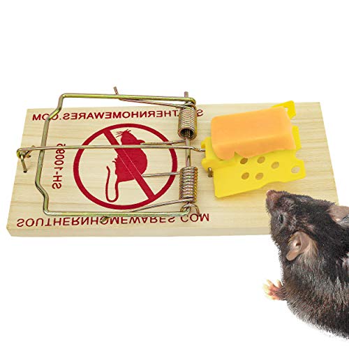 Southern Homewares Wooden Snap Rat Trap Spring Action With Expanded Cheese Shaped Trigger 2 Pack