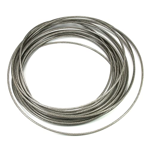 Heyiarbeit 5/32 Wire Rope 304 Stainless Steel PVC Wire Cable, 39.36ft Length Aircraft Cable Perfect for Outdoor, Yard, Garden or Crafts