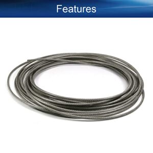 Heyiarbeit 5/32 Wire Rope 304 Stainless Steel PVC Wire Cable, 39.36ft Length Aircraft Cable Perfect for Outdoor, Yard, Garden or Crafts