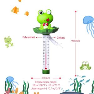 Doli Yearning Floating Swimming Pool Thermometer, Pond Water Thermometer with String, Baby Pool Thermometer, Shatter Resistant, for Outdoor & Indoor Swimming Pools, Spas, Hot Tubs Frog