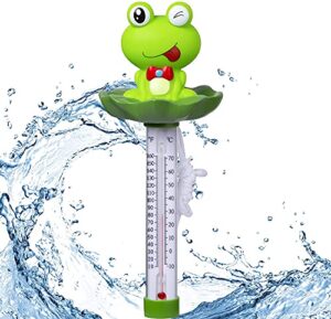 doli yearning floating swimming pool thermometer, pond water thermometer with string, baby pool thermometer, shatter resistant, for outdoor & indoor swimming pools, spas, hot tubs frog