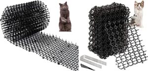 oceanpax scat cat mat with spikes prickle strips digging stopper pest repellent spike deterrent mat, 78 x11 inch and 8.47 x 6.3inch(12pack)