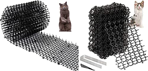 OCEANPAX Scat Cat Mat with Spikes Prickle Strips Digging Stopper Pest Repellent Spike Deterrent Mat, 78 x11 inch and 8.47 X 6.3inch(12Pack)