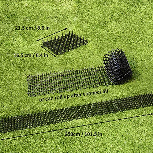 OCEANPAX Scat Cat Mat with Spikes Prickle Strips Digging Stopper Pest Repellent Spike Deterrent Mat, 78 x11 inch and 8.47 X 6.3inch(12Pack)