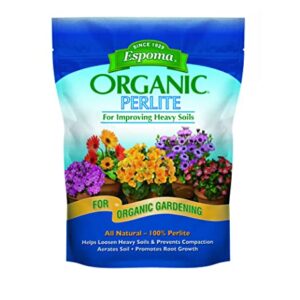 Espoma Organic Perlite; All Natural and Approved for Organic Gardening. Helps Loosen and Aerate Heavy Soils, Prevent Compaction & Promotes Root Growth – Pack of 1