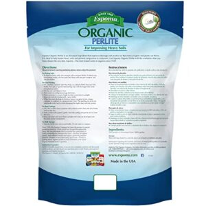 Espoma Organic Perlite; All Natural and Approved for Organic Gardening. Helps Loosen and Aerate Heavy Soils, Prevent Compaction & Promotes Root Growth – Pack of 1