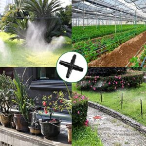 50pcs Drip Irrigation Tubing Connectors, 4 Way Drip Line Connectors, 1/4 Inch Drip Irrigation Tubing Barb Connector, Plastic Drip Irrigation Parts for 4mm/7mm Tube, Used In Flower Bed Vegetable Garden