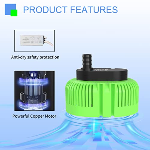 Above Ground Pool Cover Pump, 800GPH Submersible Water Pump for Pool Draining, Small Sump Pump Swimming Water Removal Dry Burning Protection with 25ft Power Cord