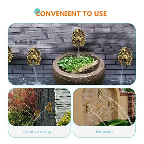 YARNOW Pond Nozzle Flowing Water Ornament 2 pcs Lion Head Pond Fountain Nozzle Fountain Lion Head Nozzle Garden Water Sprayer Water Feature Spitter Waterfall Pond Feature Pond Waterfall Feature